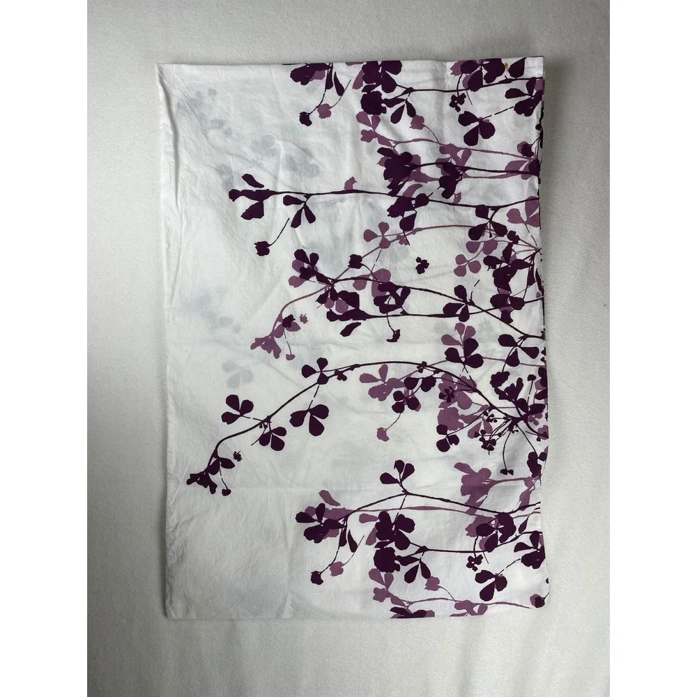 IKEA Ransby Duvet Cover Set Purple Floral White Cotton Full Queen 3pc 13867